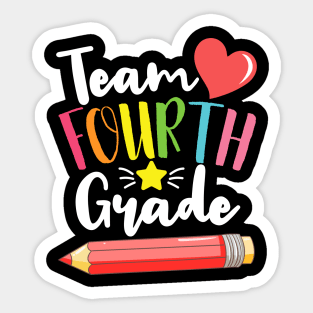 Team Fourth Grade Cute Back To School Gift For Teachers and Students Sticker